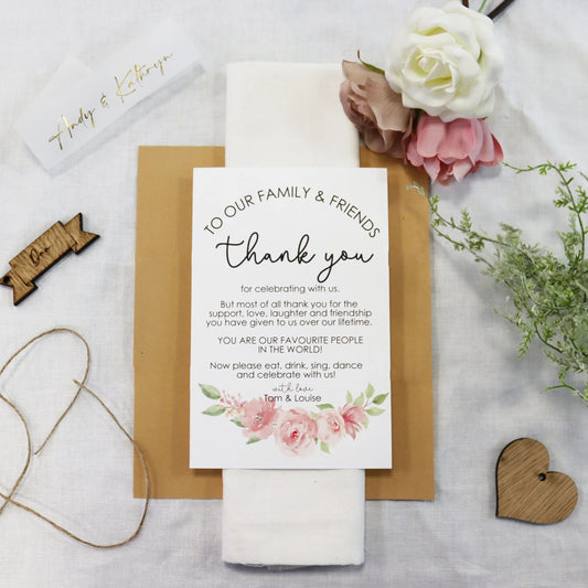 thank you card for wedding and events