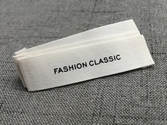 Custom Clothing Matte Cotton Belt Printing Label Collarprinting Woven Accessories Label ling biao Brand MQQ 50PCS
