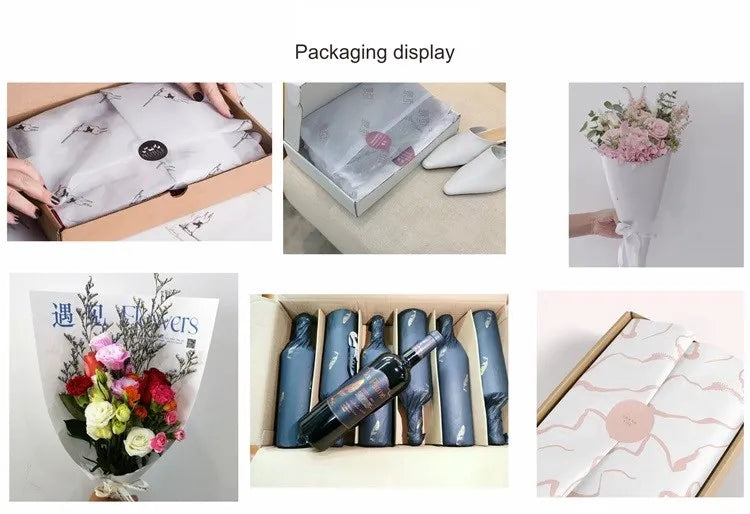 100 sheets CUSTOM TISSUE PAPER with LOGO PRINTED BLACK PINK WHITE WRAPPING PAPER FOR PACKAGING Clothes Flower Bouquet Gift Wrap