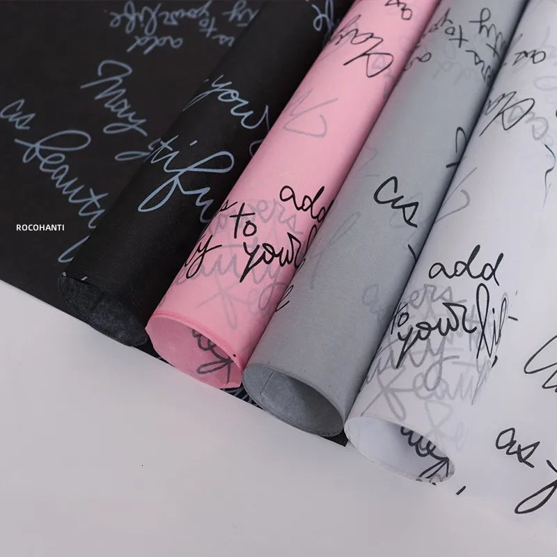 100 sheets CUSTOM TISSUE PAPER with LOGO PRINTED BLACK PINK WHITE WRAPPING PAPER FOR PACKAGING Clothes Flower Bouquet Gift Wrap