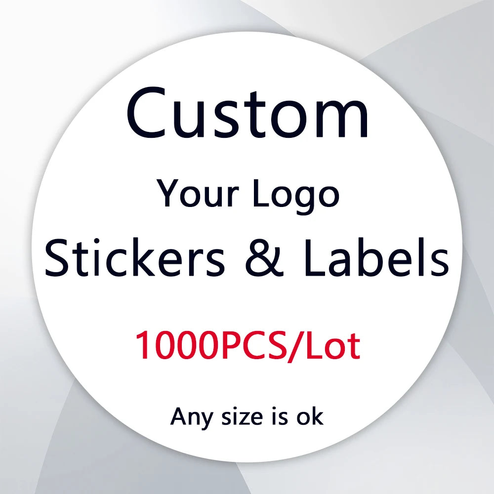 1000PCS Custom Stickers Customize Logo Business Name Thank You Stickers Personalized Packaging Labels Design Your Own Stickers