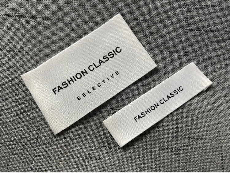 Custom Clothing Matte Cotton Belt Printing Label Collarprinting Woven Accessories Label ling biao Brand MQQ 50PCS