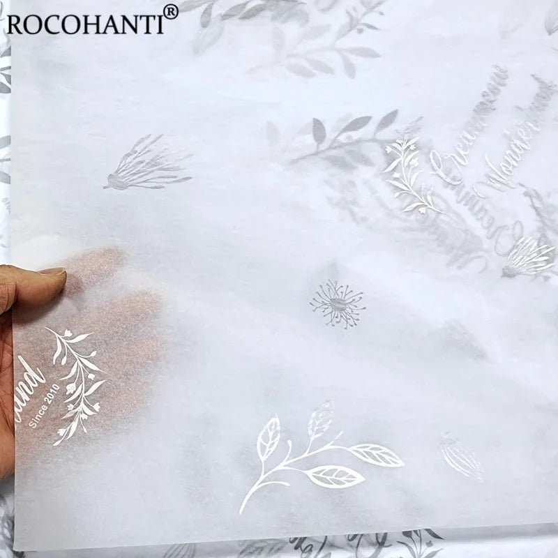 100 sheets CUSTOM TISSUE PAPER with LOGO PRINTED BLACK PINK WHITE WRAPPING PAPER FOR PACKAGING Clothes Flower Bouquet Gift Wrap