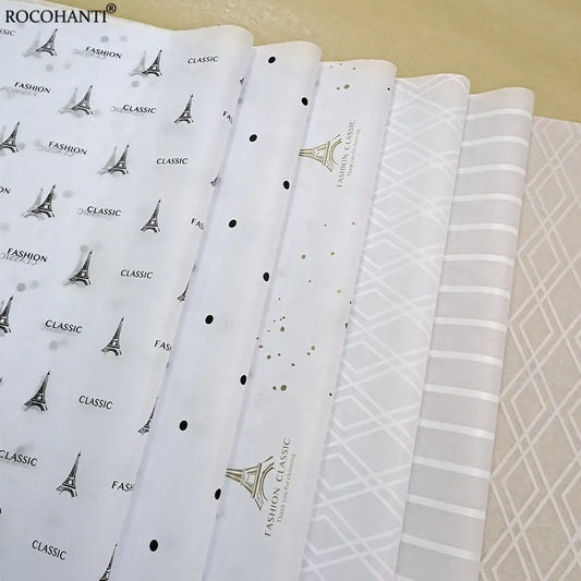 100 sheets CUSTOM TISSUE PAPER with LOGO PRINTED BLACK PINK WHITE WRAPPING PAPER FOR PACKAGING Clothes Flower Bouquet Gift Wrap